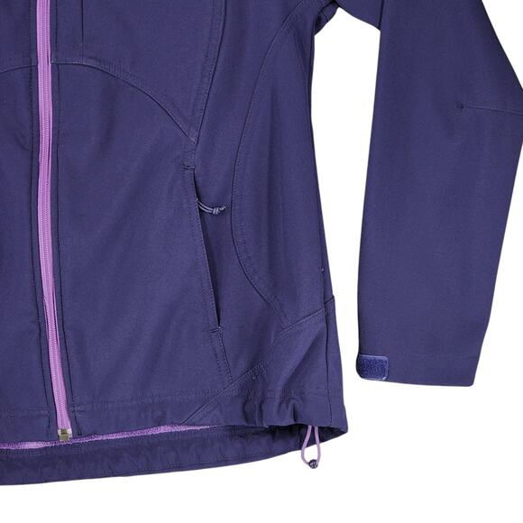 Double Diamond M Softshell Jacket Womens Fleece Lined Purple Zip Pockets‎ Bungee - Picture 10 of 13